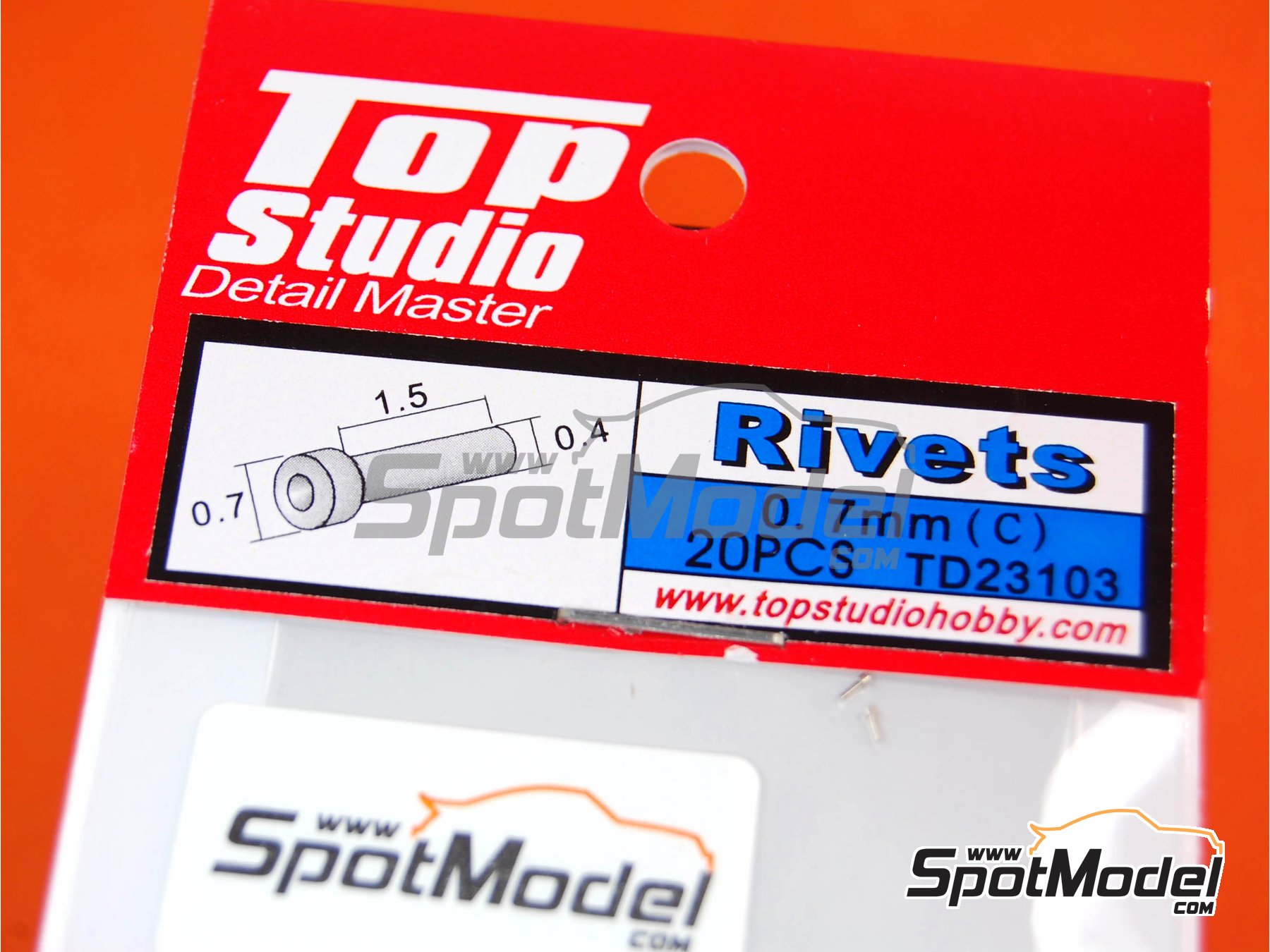 Top Studio TD23103 Rivets 0.7mm rivets 20 units (ref. TD23103